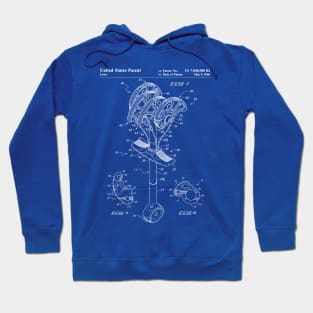 Climbing Anchor Patent - Rock Climber Art - Blueprint Hoodie